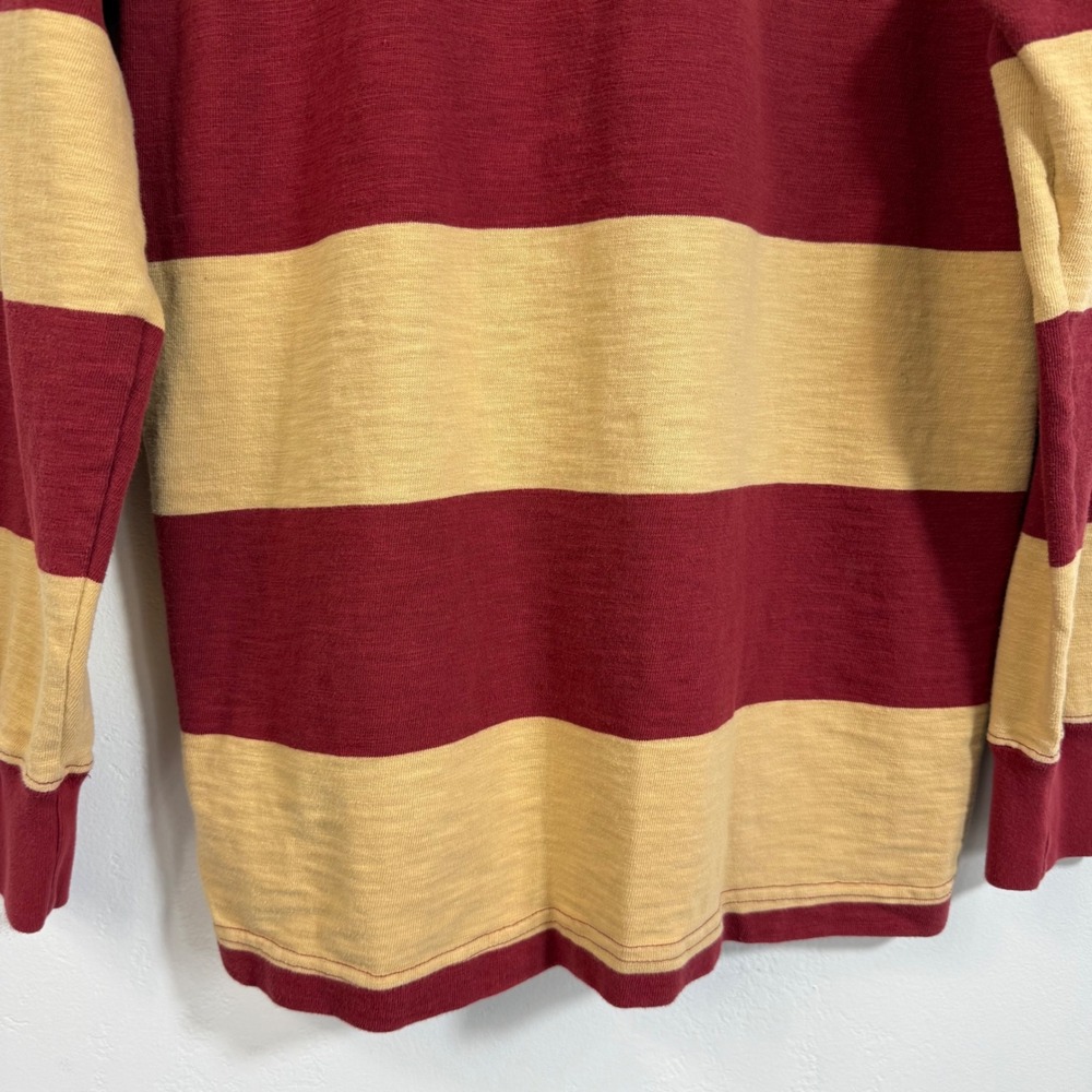 Tailgate Rugby Shirt Yellow Burgundy Striped Preppy Collegiate Heritage Polo M - Picture 9 of 15